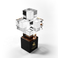 Individualidad Obelisco Diseño K9 Bloque Cubo de cristal Trofeo de cristal Premio de cristal grabado con láser