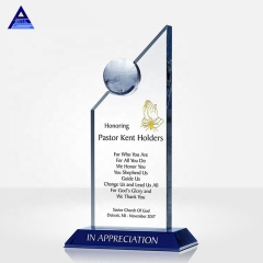 2021 Новый дизайн Премия за деловое сотрудничество Дизайн прозрачный хрустальный трофей земного шара