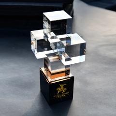 Individualität Obelisk Design K9 Blockglas Würfel Kristall Trophäe Lasergravierte Kristallauszeichnung