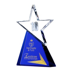 Nuevo diseño 3D en blanco Top Star Diamond Honor Star Crystal Trophy