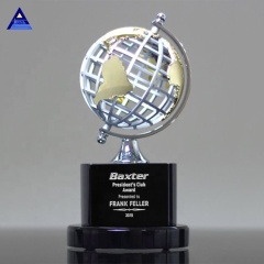 Cadeaux d'entreprise personnalisés de haute qualité Crystal Earth Globe Trophy Awards