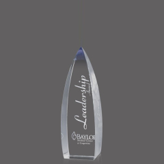Premio de cristal brillante de tallo largo con corte de esquina para el empleador de servicio prolongado