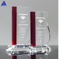 Wholesale Stylish Design Entrepreneur Promotion Gifts Red Wave Custom Engraving Crystal Award Trophy