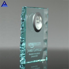 Horloge en verre en cristal de bord de perle de jade de cadeau promotionnel bon marché pour des affaires