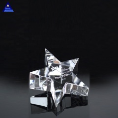 Custom Engraving Log K9 Material Crystal Star Paperweight Trophy