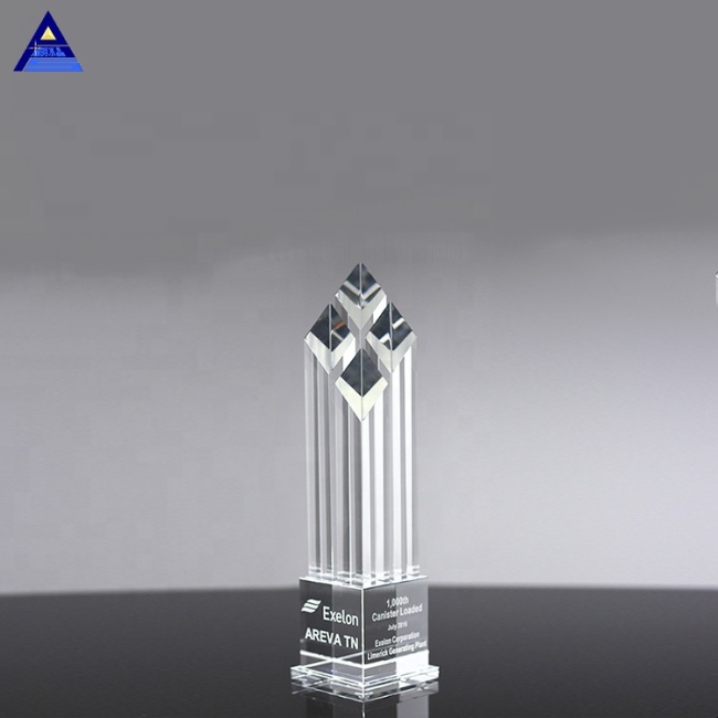 Wholesale Polished Peak Obelisk Award Rhombus Crystal Elite Crystal Awards
