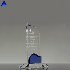 Prix ​​​​du trophée en cristal de verre transparent de forme personnalisée de vente chaude