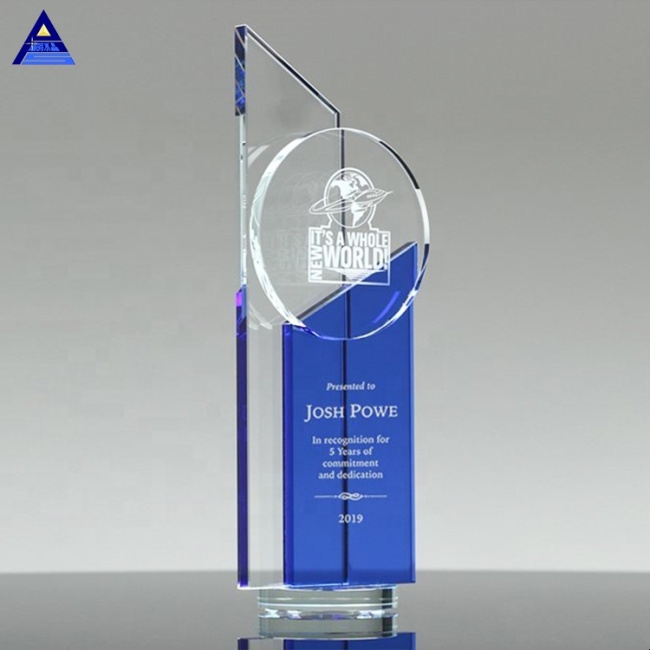 New Customized Design Clear Dedication Award Trophy For President Gifts