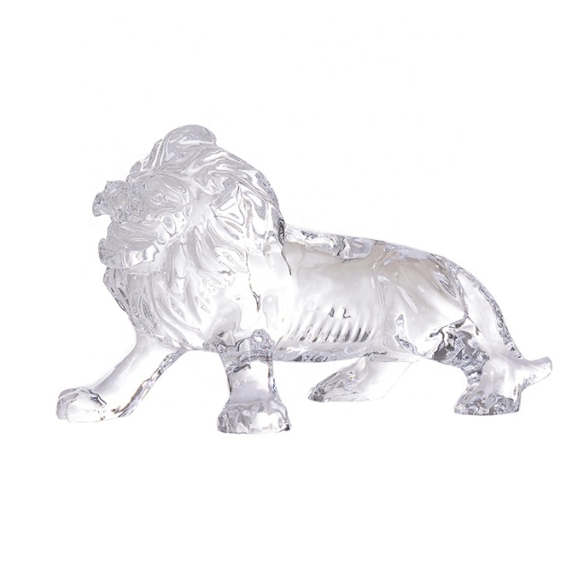 Fengshui Wholesale Custom Animal Figurine Decorative Majestic Crystal Lion Figurine For Business Gift