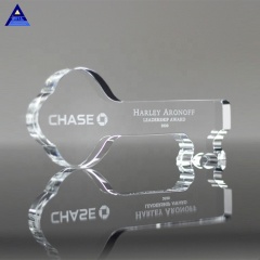 New Design Best Selling Cheaper Wholesale Key Shape Crystal Presentation Trophy