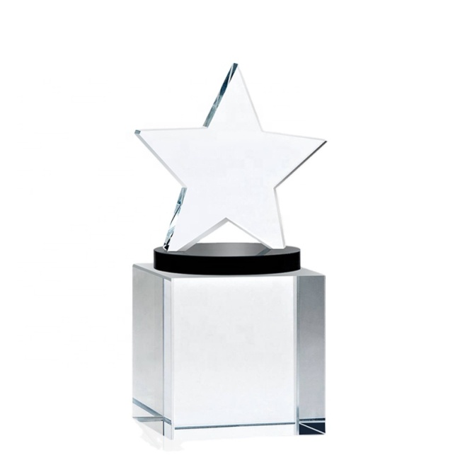 Factory Wholesale K9 Blank Crystal Star Award Trophy Crystal Star Trophy