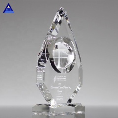 Récompenses mondiales personnalisées en verre de cristal gravé pour le succès des employés Souvenirs