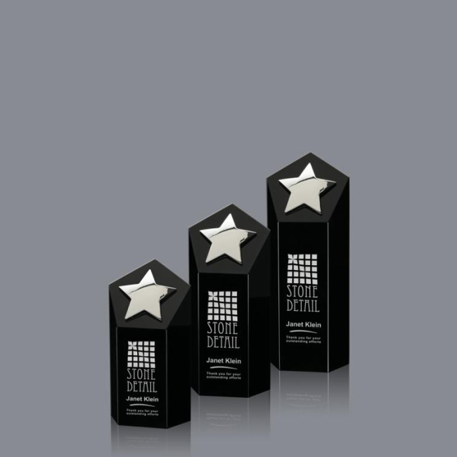 Custom wholesale high quality crystal trophy K9 metal star trophy award