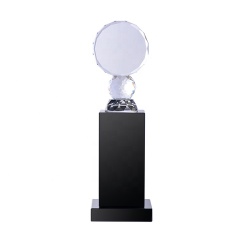 Copa de trofeo de cristal de premio de lujo barato de alta calidad de venta caliente personalizada para recuerdo
