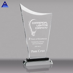Trofeo de cristal personalizado de regalo de recuerdo de premio de cristal K3 de talla en blanco 9D personalizado