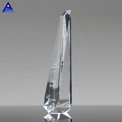 Trofeo de cristal de gema transparente grabado OEM para premios de negocios corporativos