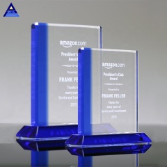 Trophée de récompense de cristal d'hommage de petits cadeaux de mode, cristal de gravure au laser 3D