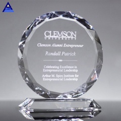 Trophée de plaque de tournesol en cristal de prix de gros pour le personnel de l'entreprise