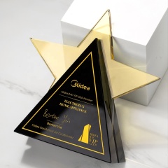 изготовленные на заказ хрустальные награды застекленные трофеи в форме звезды награды корпорации