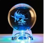 Günstiges schönes Muster 3D-Laser 80 mm 100 mm Kugel K9 Glas Solarkristalle Dragon Balls mit Kristallsockel für Wohnkultur