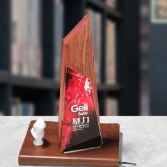 Neue Design-Kristall-Holzpreistrophäe für die persönliche Ice Peak Obelisk-Kristalltrophäe