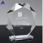 Cheap Wholesale Transparent Blank Jade Glass Octagon Crystal Trophy Awards For Company