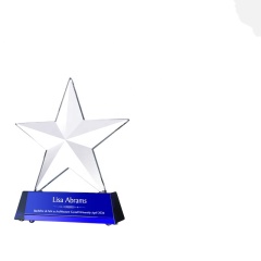 Sublimación personalizada Crystal K9 Glass Trophy Award Grabado Star Crystal Award