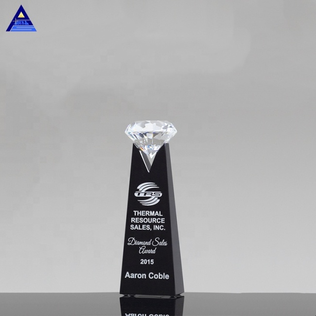 Unique Design 3d Laser Engravable Rising Diamond Crystal Award Trophy