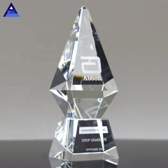 2019 Neuester Stil 3D-Lasergravur Günstige Clear Optic Crystal Award Tower Trophy