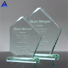 Trophée de prix en cristal de verre de jade biseauté par bijou de logo personnalisé en gros d'usine pour la sublimation