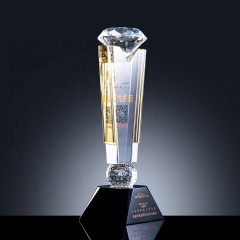 2021 Nouveau trophée de récompense Crystal Design Gravure personnalisée Trophée de cristal de diamant plaque sport trophée de golf de cristal