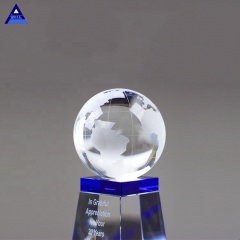 Trophée de planète en cristal gravé par globe pour les cadeaux de table d'affaires