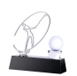 Prix ​​du trophée en verre de cristal de golf K9 de sport bon marché de la Chine de fournisseur d'or avec la base noire