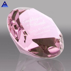 Sablage mots gravé cristal K9 verre clair diamant, verre diamant presse-papiers pour cadeaux de mariage
