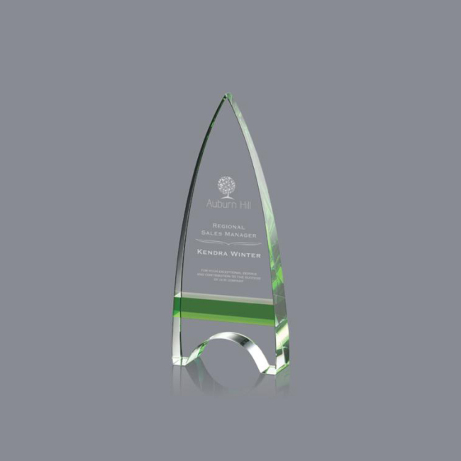 Minaret shape crystal glass awards trophies cheap glass awards blank glass crystal awards plaque