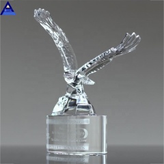 Juego de regalos de trofeo corporativo con logotipo de grabado de nombre personalizado American Crystal Flying Eagle Award Trophy