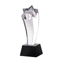 Trofeo de premio grabado láser 3D de cristal con forma de estrella superior creativa para regalo