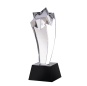 Trofeo de premio grabado láser 3D de cristal con forma de estrella superior creativa para regalo