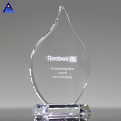 Premio de cristal de llama clara Olympia de alta calidad barato personalizado para recuerdo de evento