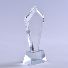 Beliebte Crystal Anniversary Souvenirs Pentagon-förmige Crystal Trophy Awards Glastafel mit Sockel