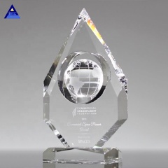 Récompenses mondiales personnalisées en verre de cristal gravé pour le succès des employés Souvenirs