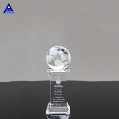 Globe de cristal en verre de carte de boule ronde en verre de cristal de la vente chaude K9 pour le souvenir