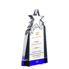 Vidrio en blanco único Vender Ice Peak Star Crystal Trophy Award Cubo de cristal en blanco Bloque de vidrio