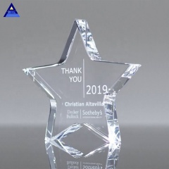 Presse-papiers en verre de cristal de trophée d'étoile claire bon marché de haute qualité de K9