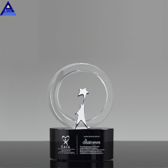2019 El más nuevo regalo de cristal Crystal Award Trophy Clear Glass Trophy Award
