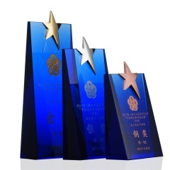 Regalo de recuerdo, placa de cristal K9 Popular, Material azul, premio azul personalizado, trofeo de estrella de cristal