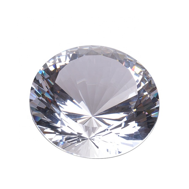 Pisapapeles de diamante de cristal transparente K9 al por mayor para regalos de recuerdo de devolución de boda