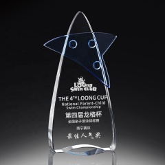 Trofeo de cristal de nuevo diseño 2021, placa de premios de cristal en blanco, trofeo de estrella de cristal