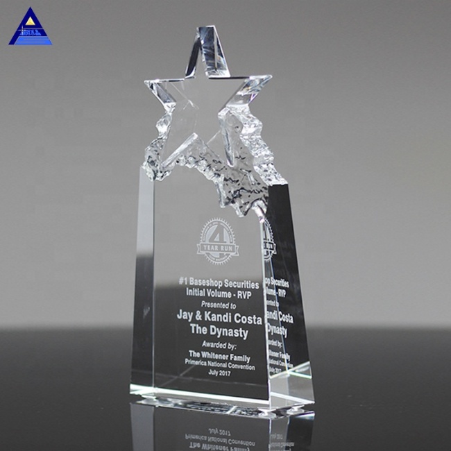 Nuevo trofeo de estrella de cristal Popular de bienvenida para recuerdo de bicicleta de montaña MOQ 1 Uds