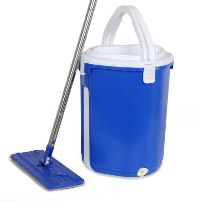 Plastic Hands-free Squeeze Flat Mop Cleaning Mop Bucket